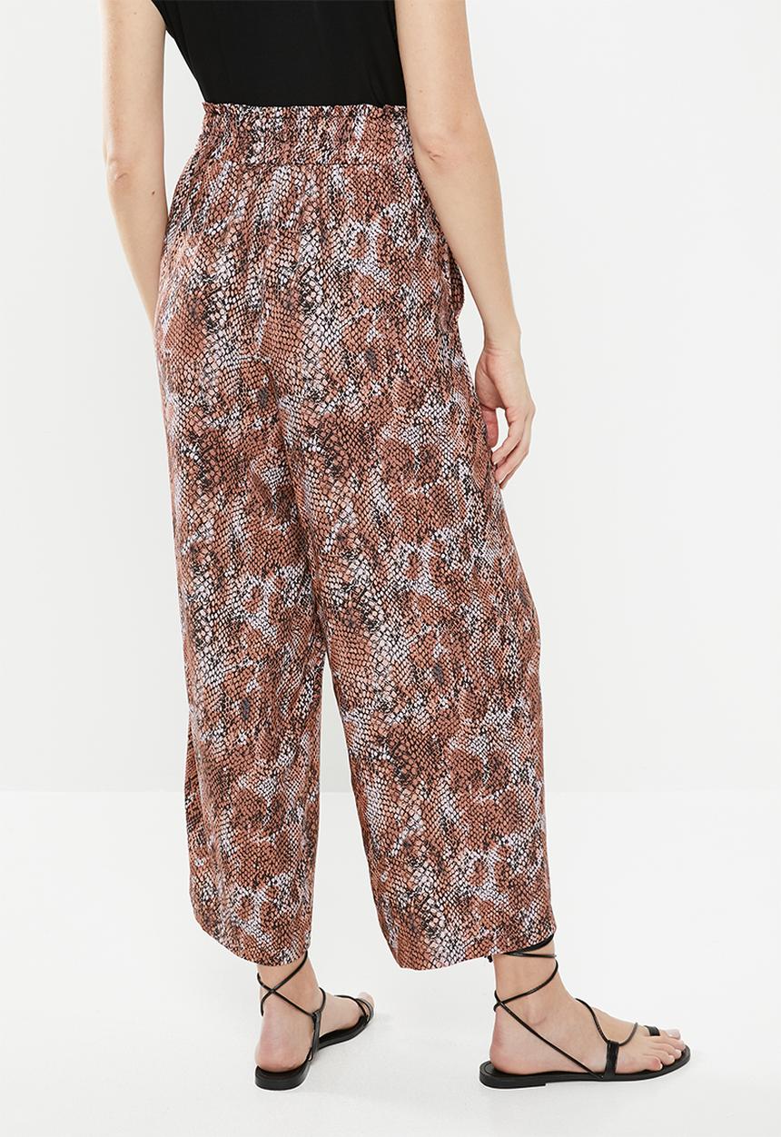Superbalist - Paperbag wideleg culottes - rust 
