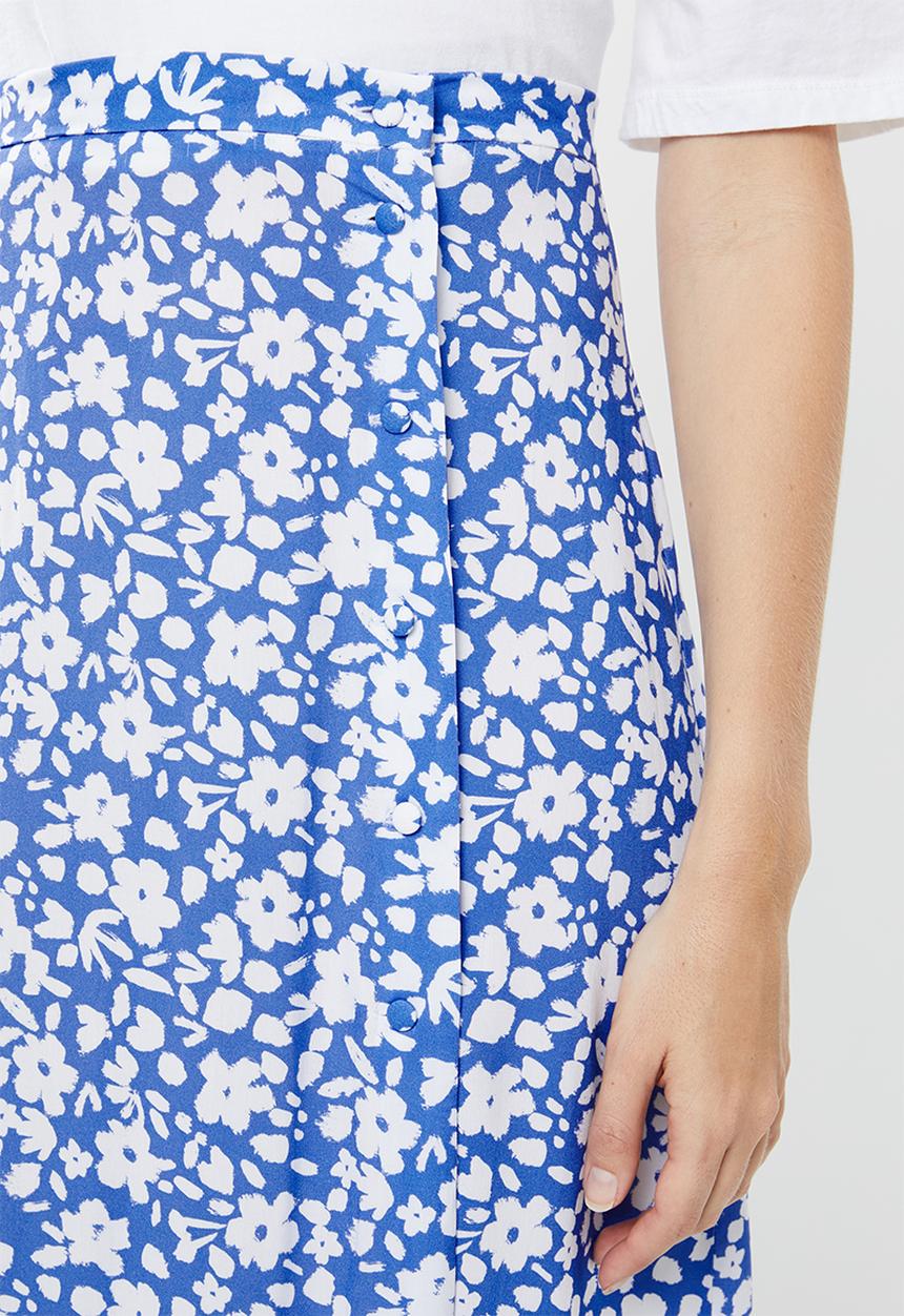 Superbalist - Maxi slip skirt with slit detail -  blue & white