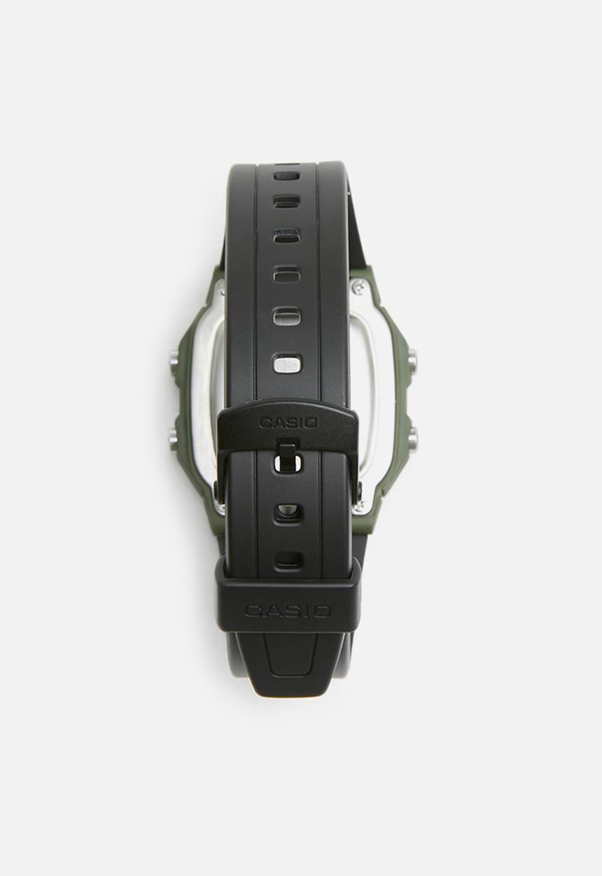 Casio - Digital resin watch W-800HM-3AF-black/green