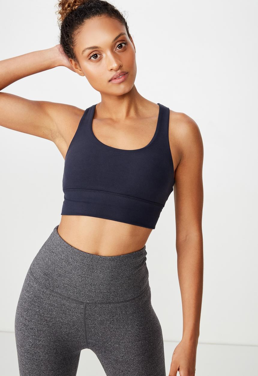 Cotton On - So soft marle crop  - navy