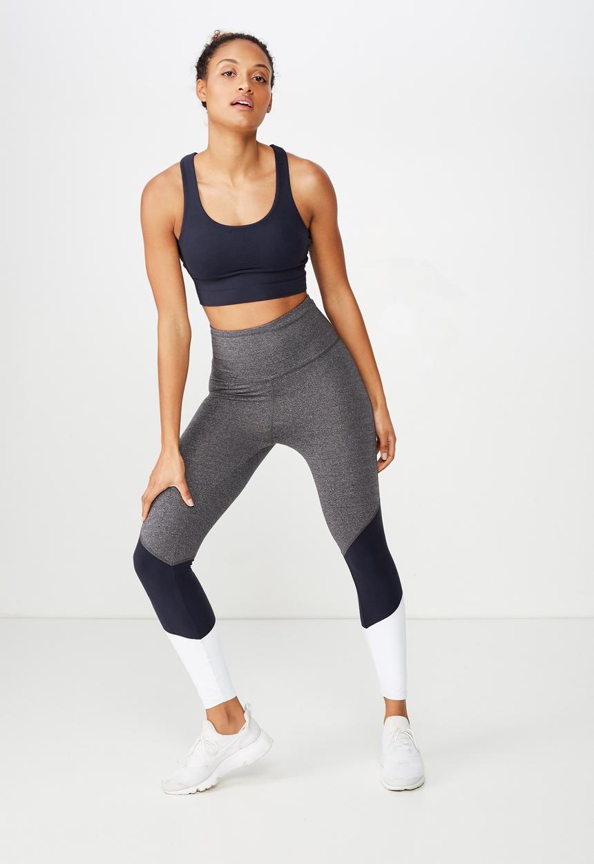 Cotton On - So soft marle crop  - navy