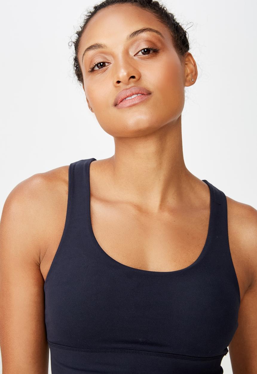 Cotton On - So soft marle crop  - navy