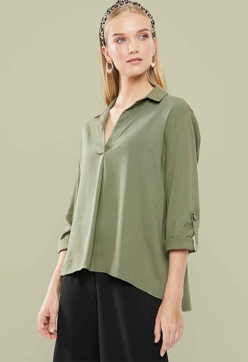 Superbalist - Notch neck shirt - khaki