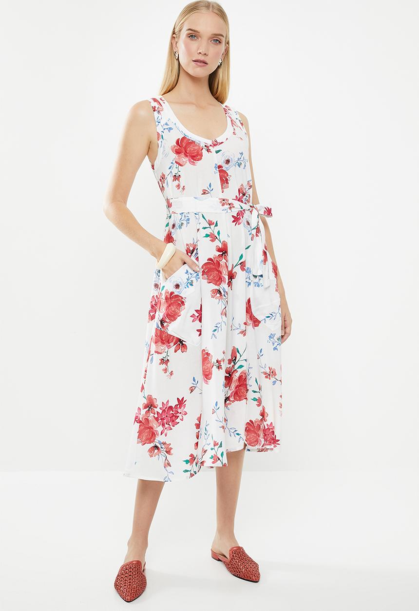 AMANDA LAIRD CHERRY - Simosihle dress - white & coral