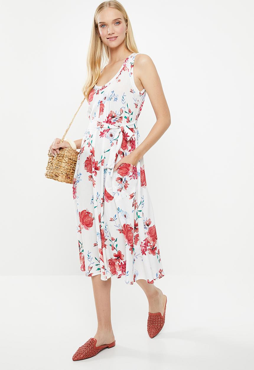AMANDA LAIRD CHERRY - Simosihle dress - white & coral