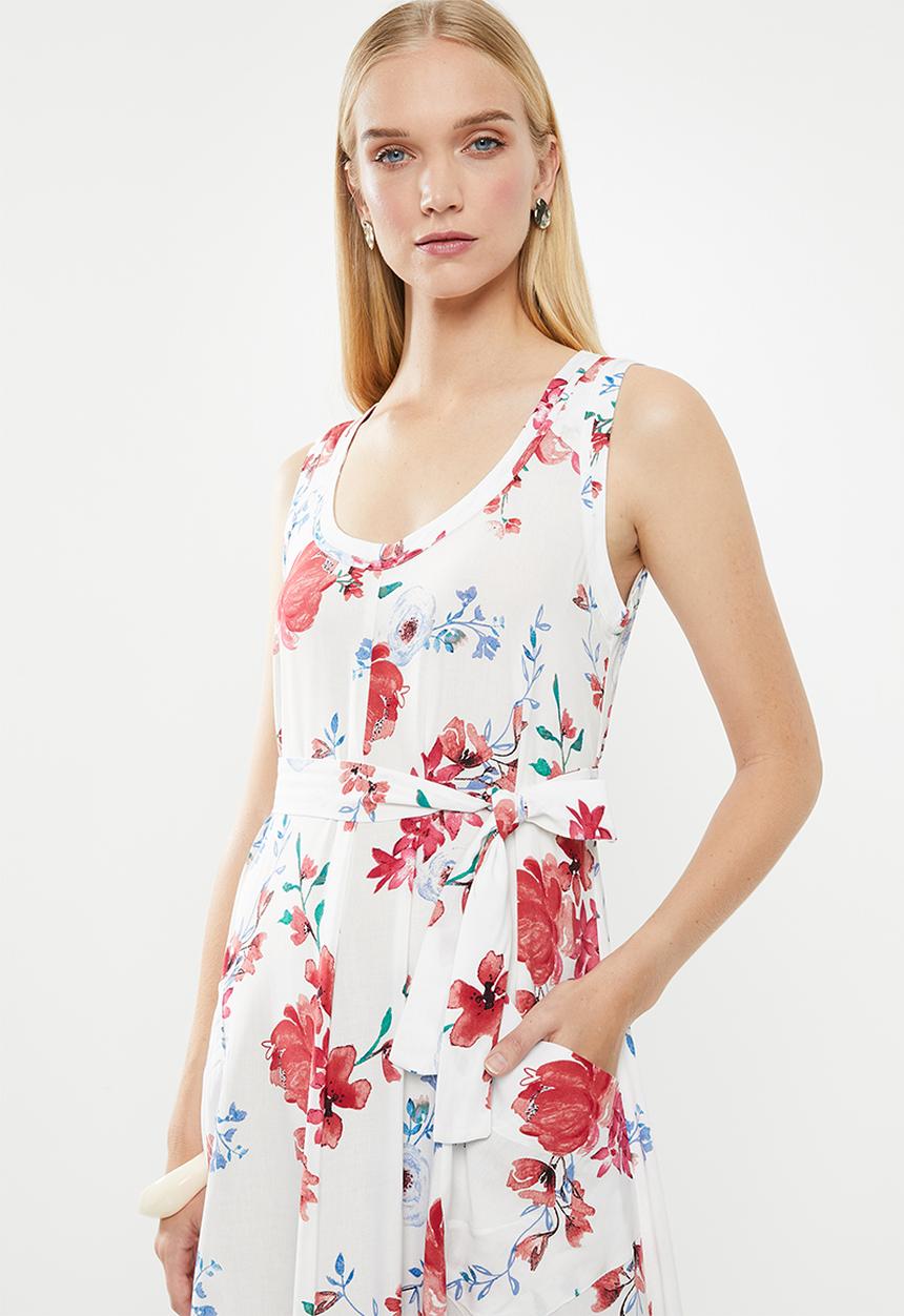 AMANDA LAIRD CHERRY - Simosihle dress - white & coral