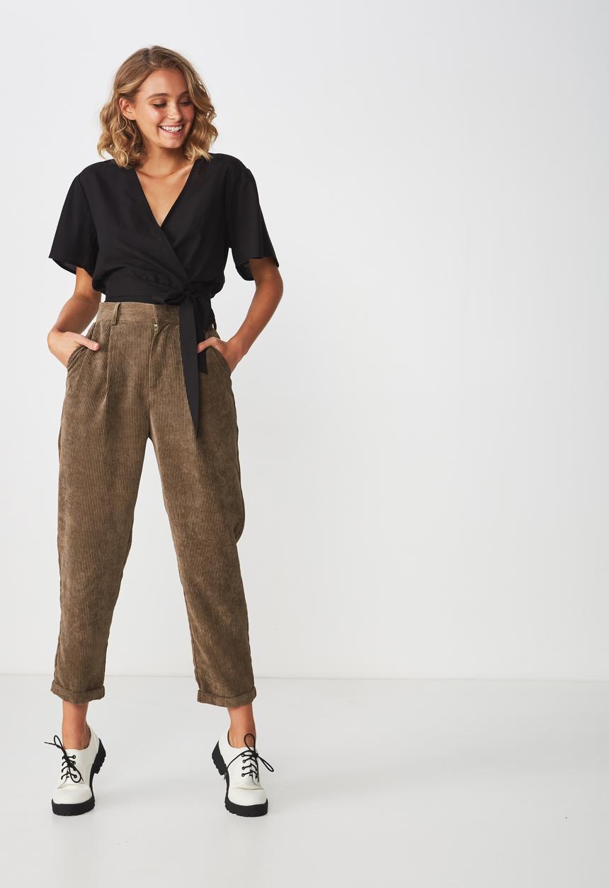 Cotton On - Carmel wrap top  - black