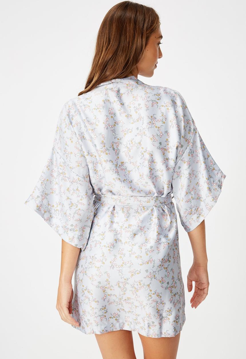 Cotton On - Satin kimono gown  - blue 