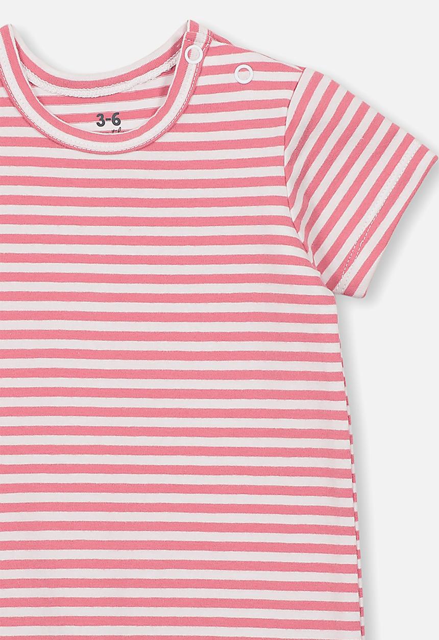 Cotton On - The short sleeve romper - pink & white