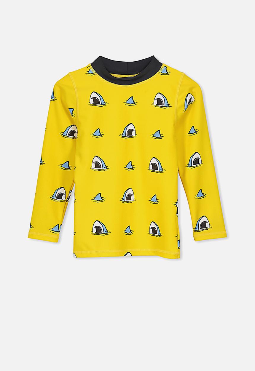 Cotton On - Flynn long sleeve rash vest - yellow 