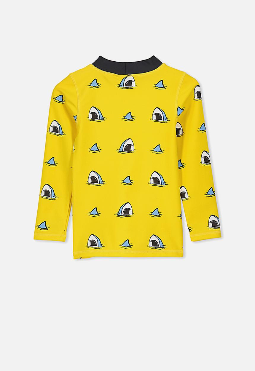 Cotton On - Flynn long sleeve rash vest - yellow 