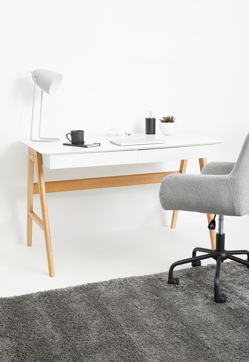 Basics - Hanson desk – white/oak