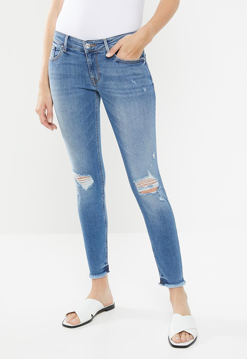 GUESS - Skinny jeans with abrasions - blue