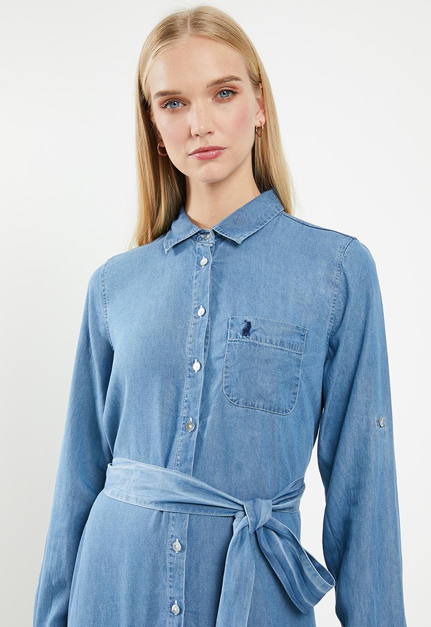POLO - Daphine chambray dress - blue 