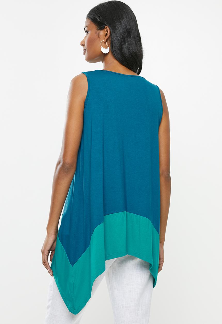 edit Maternity - Contrast hem swing vest - blue