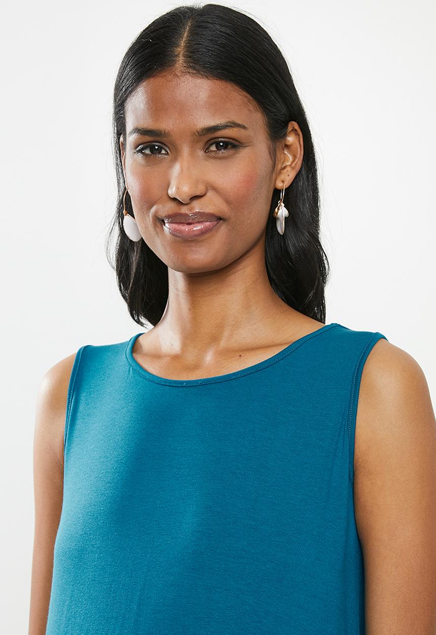edit Maternity - Contrast hem swing vest - blue