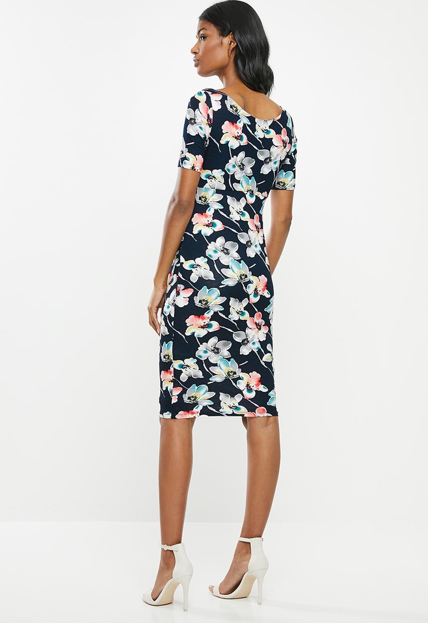 Cherry Melon - Maternity Bardot dress - multi
