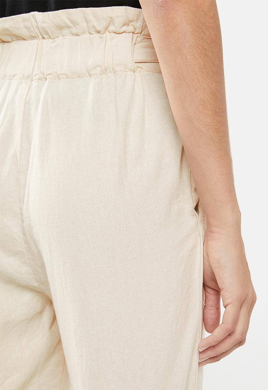 Jacqueline de Yong - Amber high paperwaist linen pants - beige