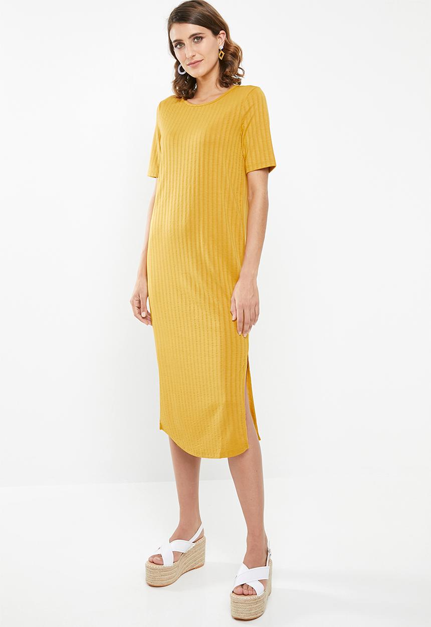 Jacqueline de Yong - Rosie short sleeve dress - yellow