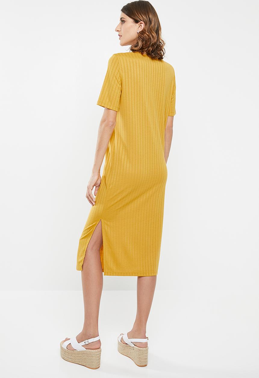 Jacqueline de Yong - Rosie short sleeve dress - yellow