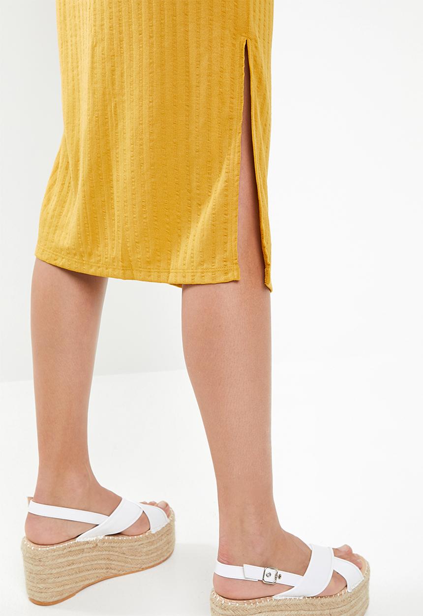 Jacqueline de Yong - Rosie short sleeve dress - yellow
