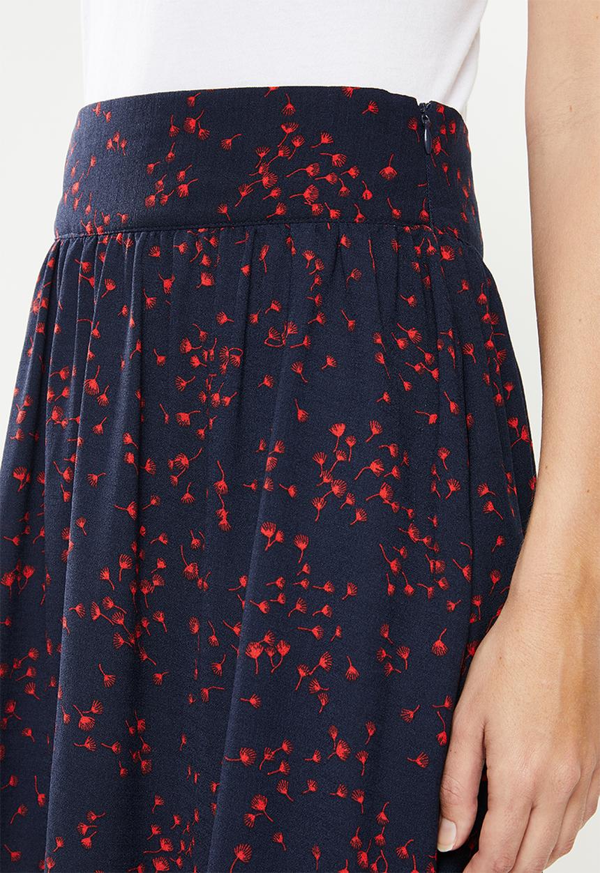Jacqueline de Yong - Layla midi skirt - navy & red 