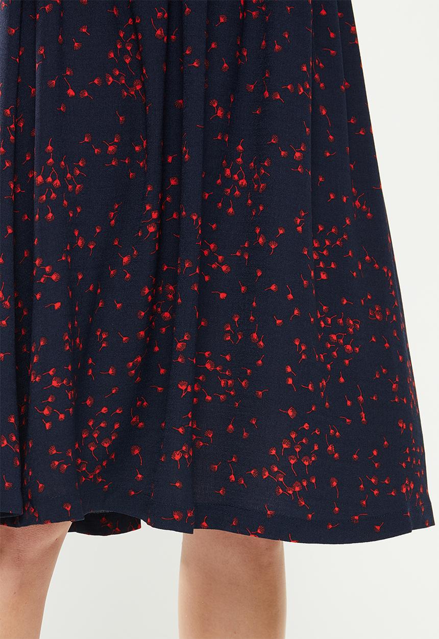 Jacqueline de Yong - Layla midi skirt - navy & red 