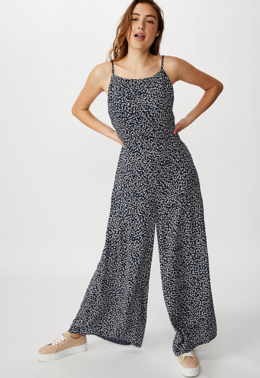 Cotton On - Woven rosie tie back jumpsuit - navy
