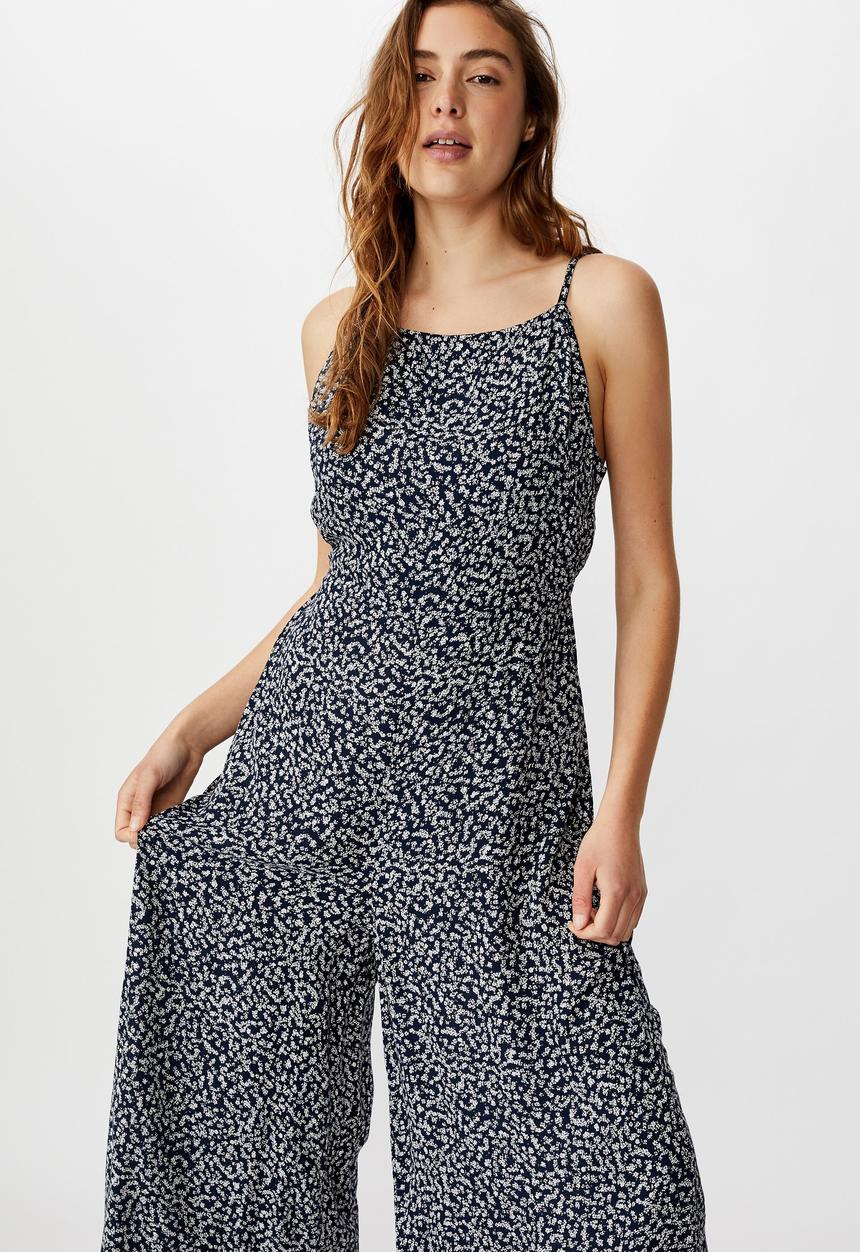 Cotton On - Woven rosie tie back jumpsuit - navy