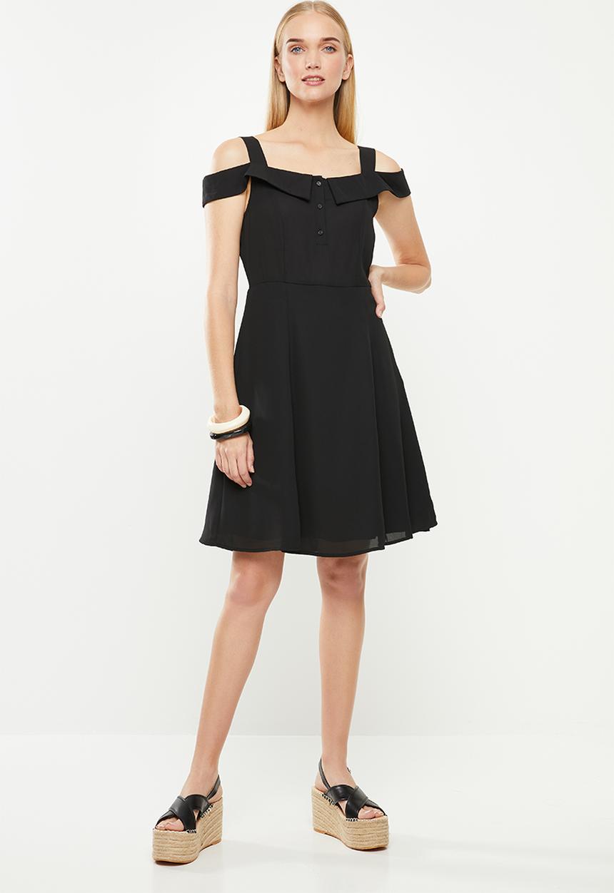 Jacqueline de Yong - Affa off shoulder dress - black