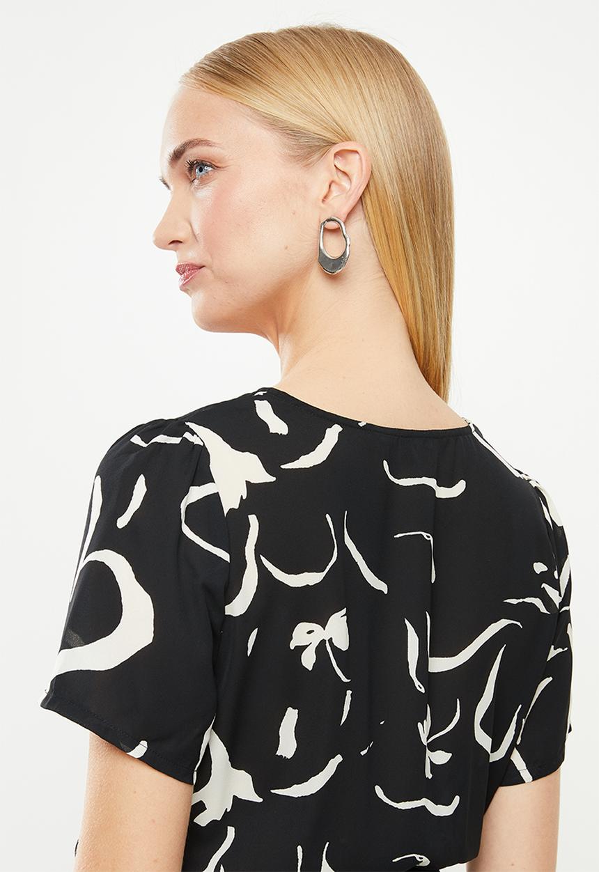 Vero Moda - Milona wrap dress - black