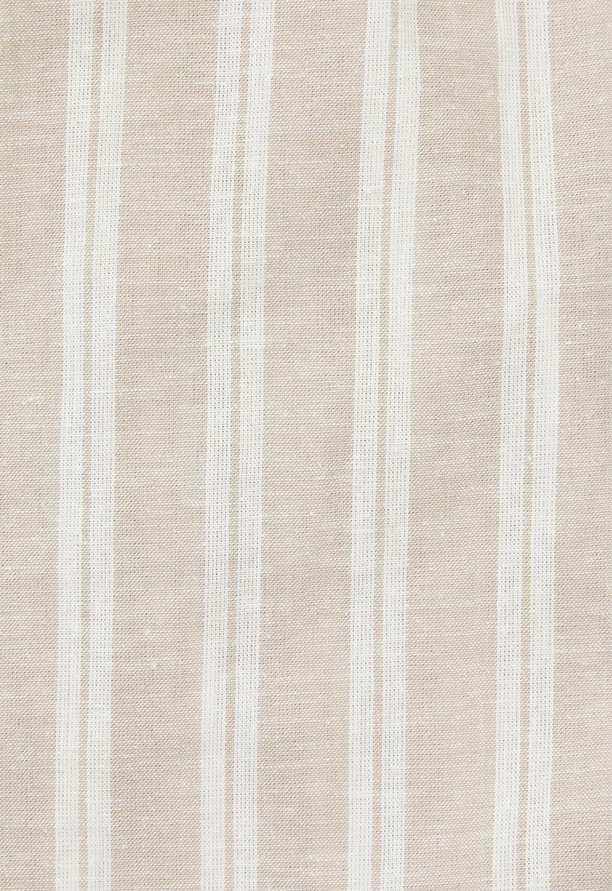 edit - Linen button through dress - beige & white 