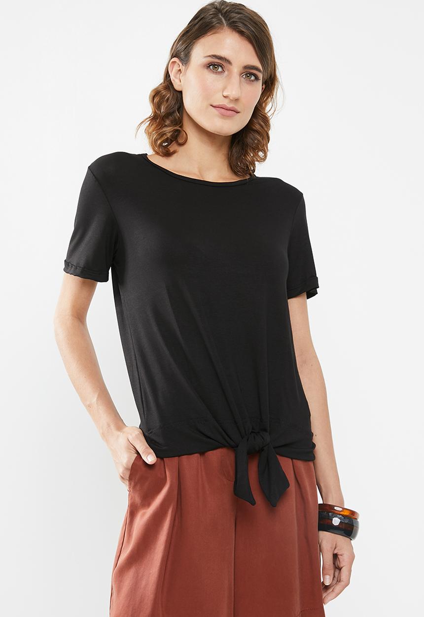 edit - Knot front tee - black