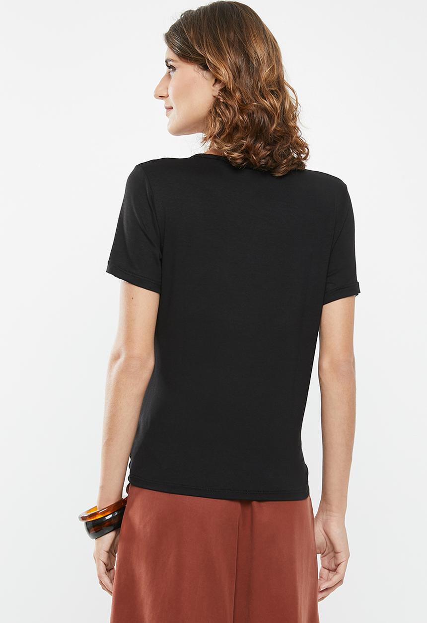 edit - Knot front tee - black