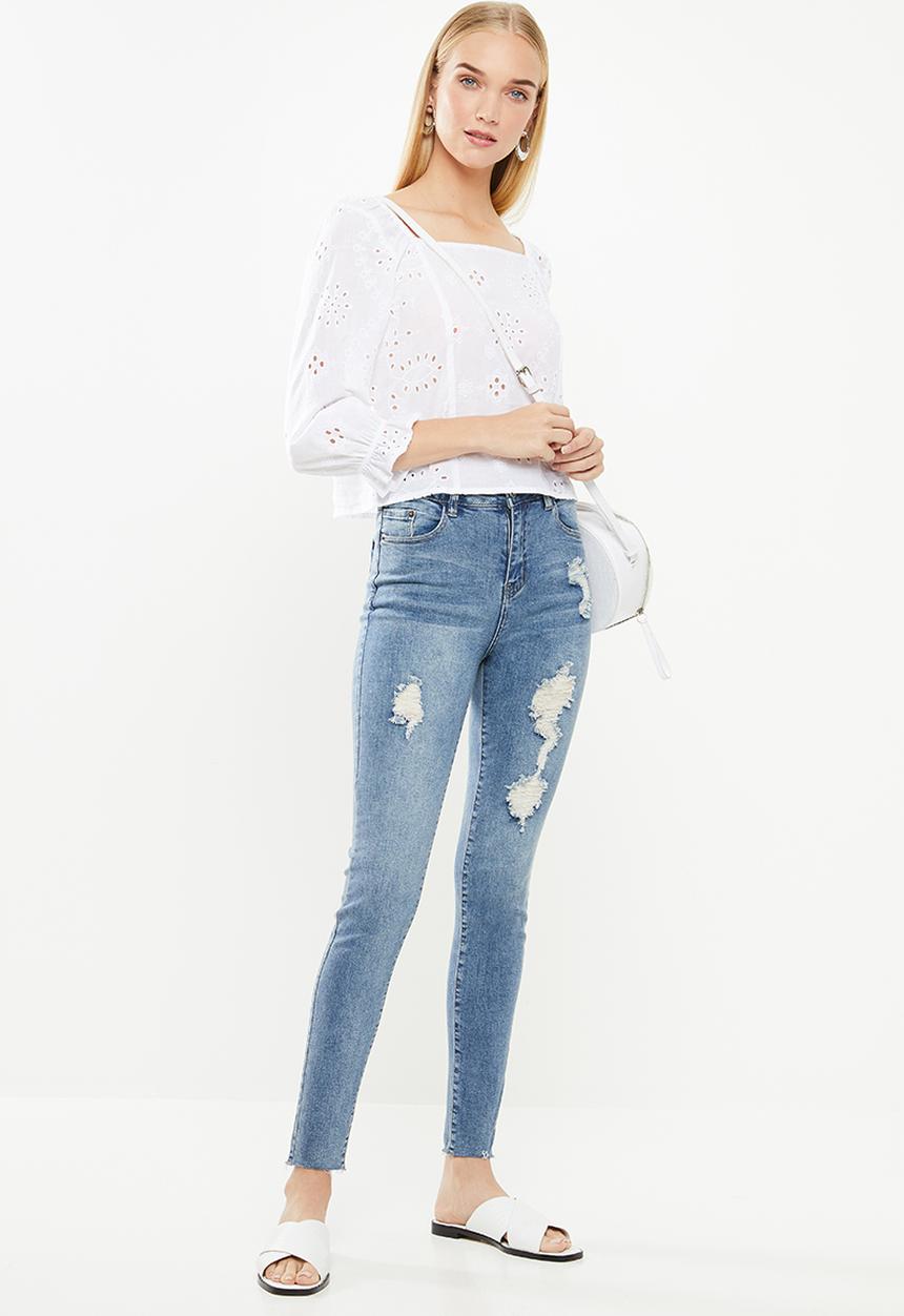 Superbalist - Ripped skinny jeans - blue 