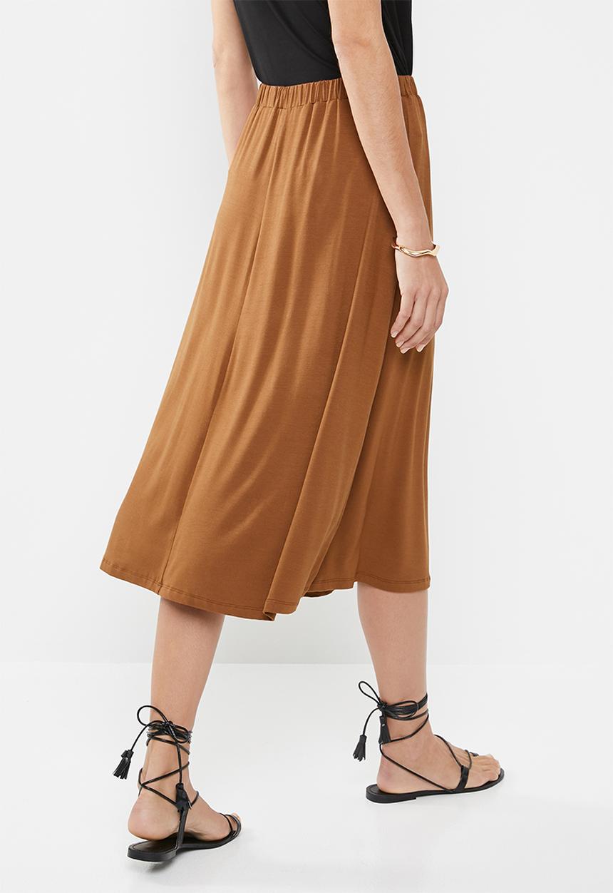 edit - Draw cord midi skirt - tan