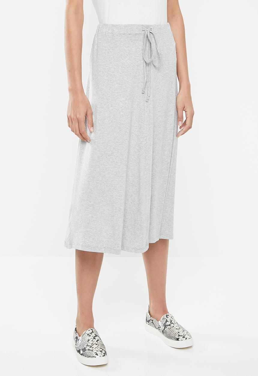 edit - Draw cord midi skirt - grey 