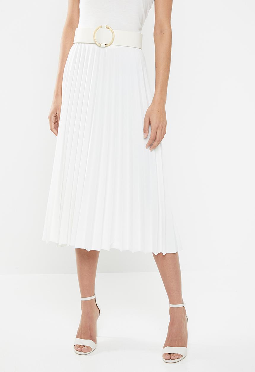 edit - Pleated midi skirt - cream 