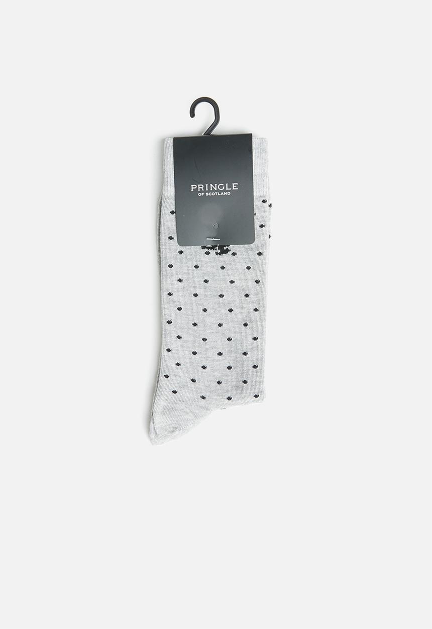 Pringle of Scotland - Fred dot socks - grey