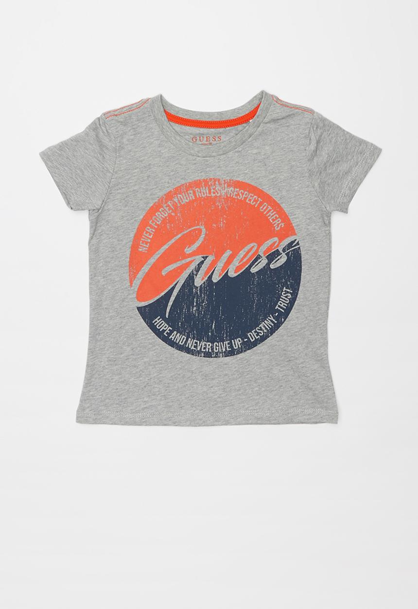 GUESS - Guess boys short sleeve two tone print tee - grey