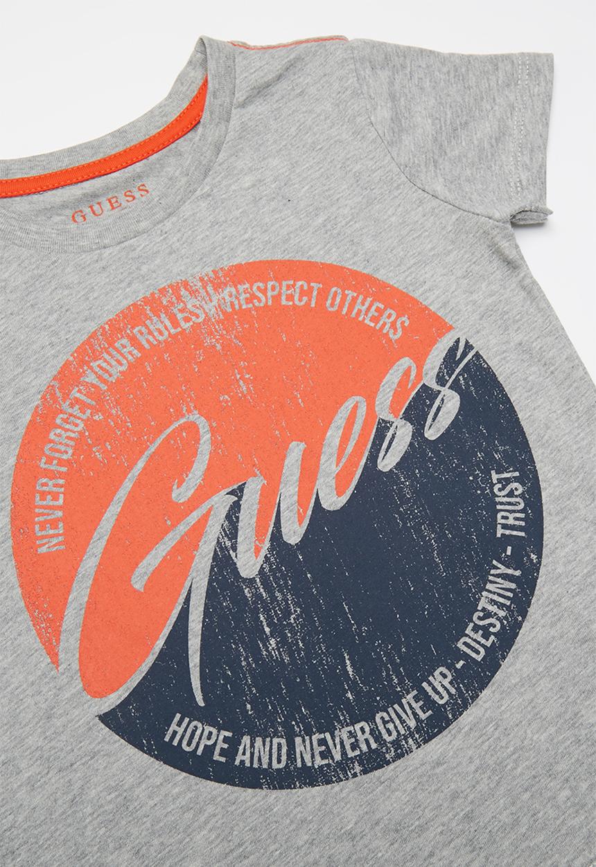 GUESS - Guess boys short sleeve two tone print tee - grey