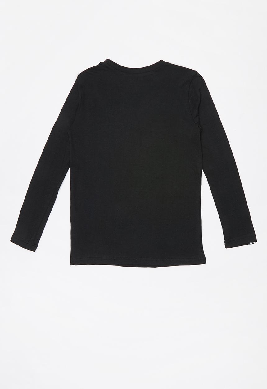 Rebel Republic - Sports long sleeve tape tee with stripe detail - black & white