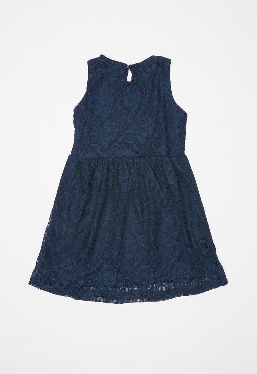 Pop Candy - Lace dress with bow - navy