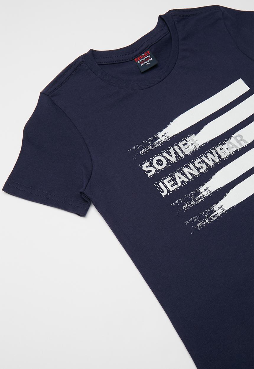 SOVIET - B orazio boys short sleeve logo tee - navy