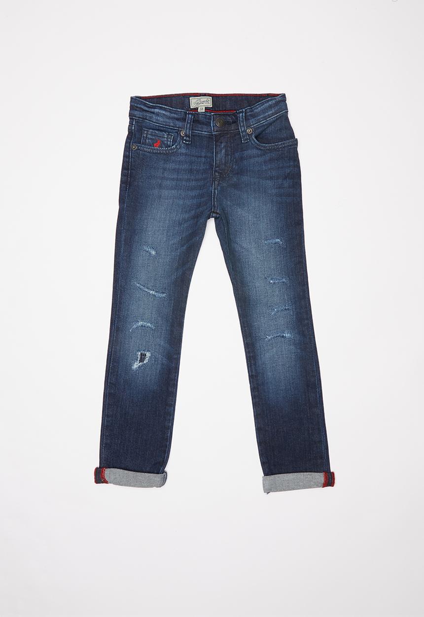 POLO - Liam distressed slim fit jean - blue