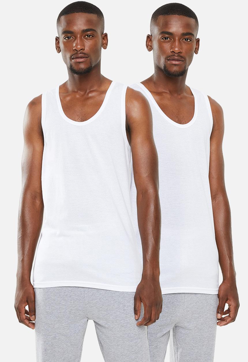 Jockey - 2 Pack eyelet vest - white
