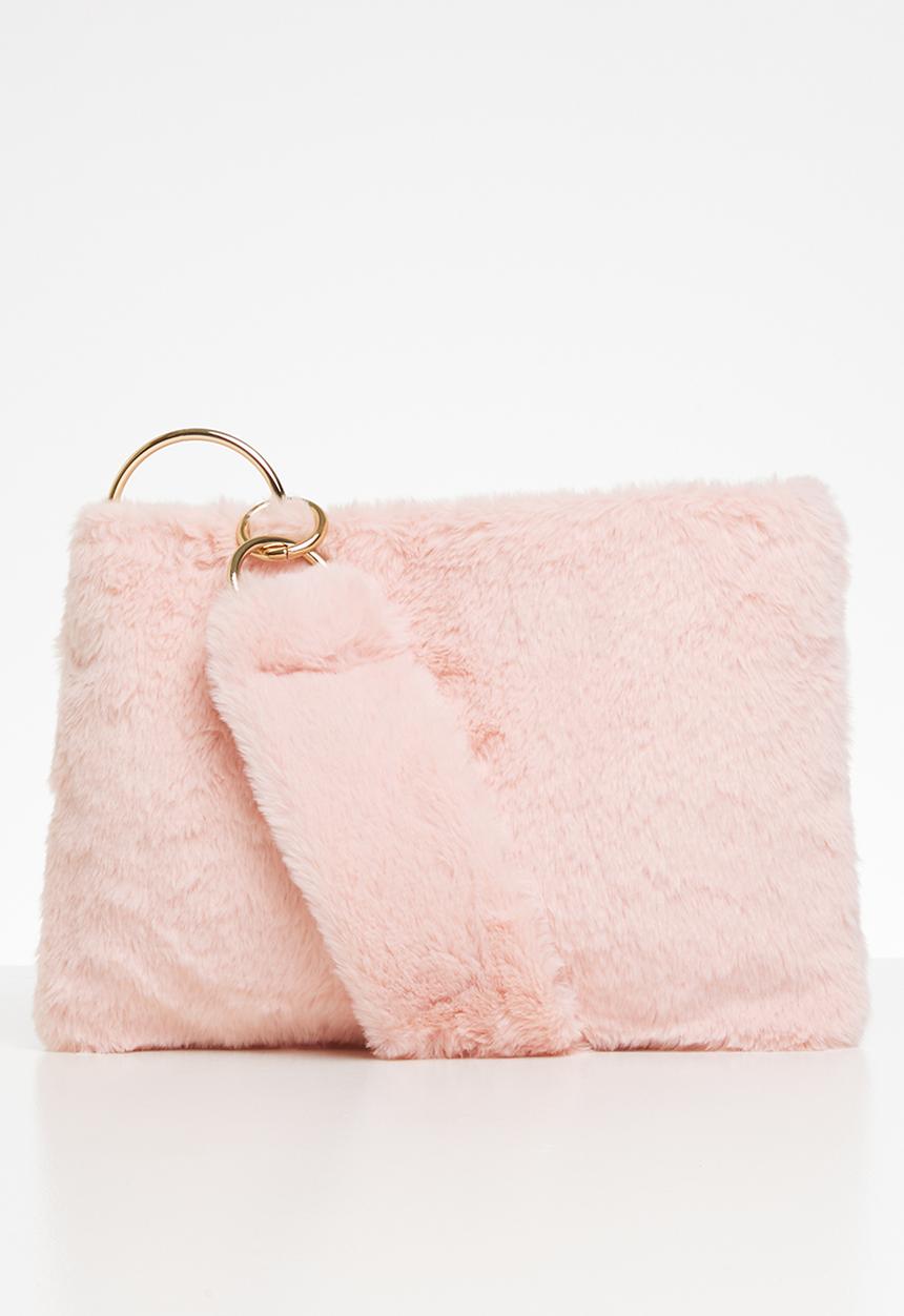 Superbalist - Sabrina faux fur shoulder bag - pink