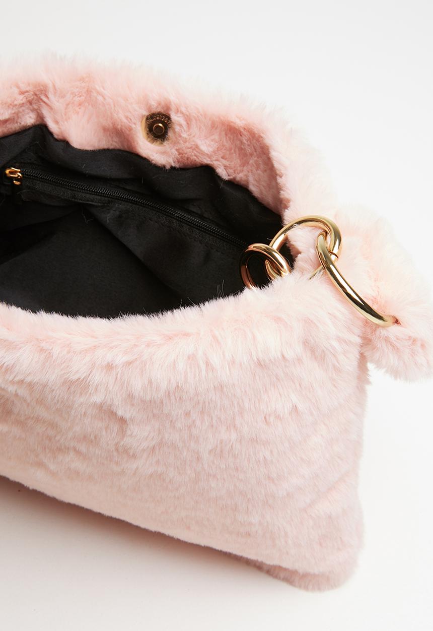 Superbalist - Sabrina faux fur shoulder bag - pink
