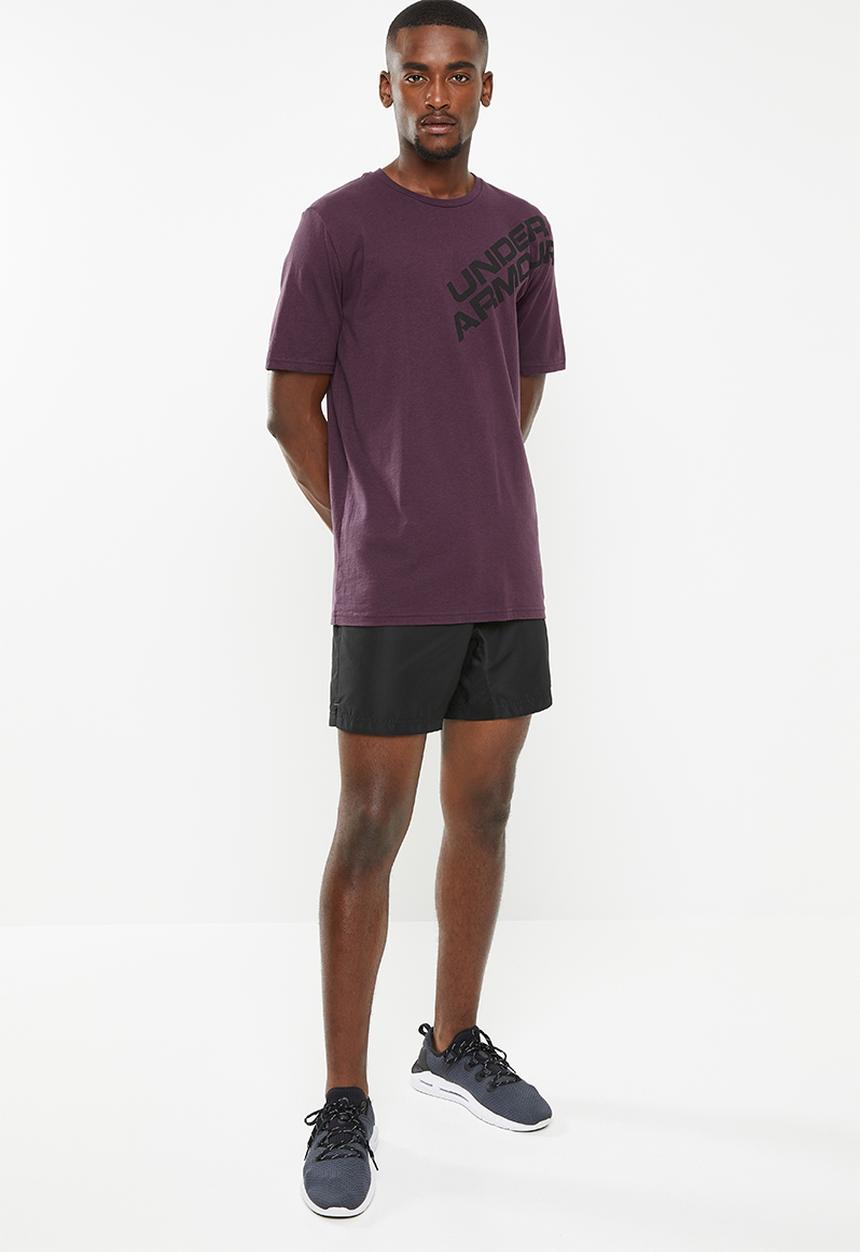 Under Armour - Wordmark shoulder short sleeve tee - purple
