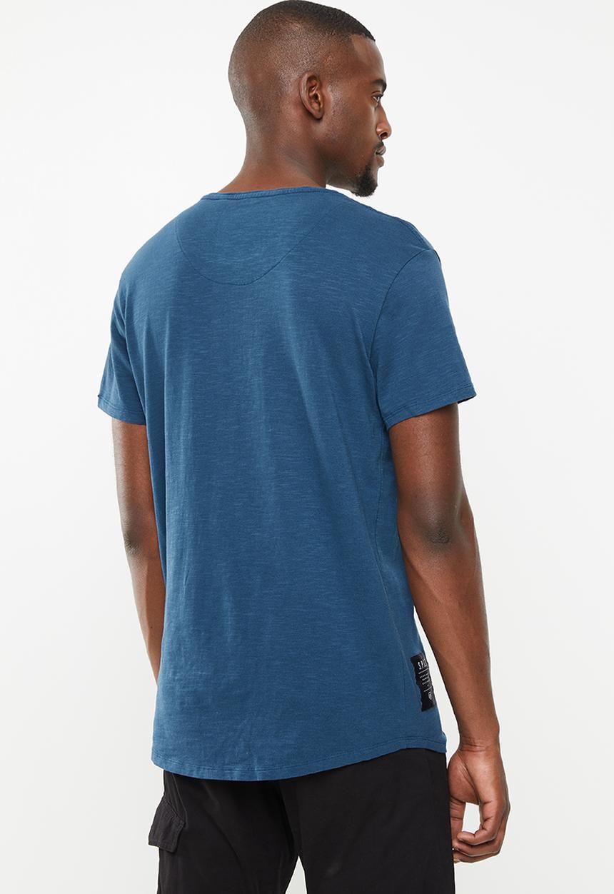S.P.C.C - Scoop hem logo tee - blue